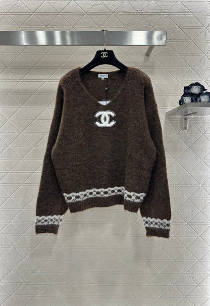 C 25 Shawl knitted wool sweater two-piece set