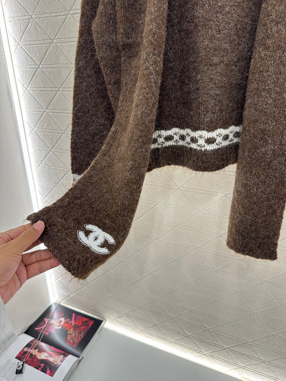 C 25 Shawl knitted wool sweater two-piece set