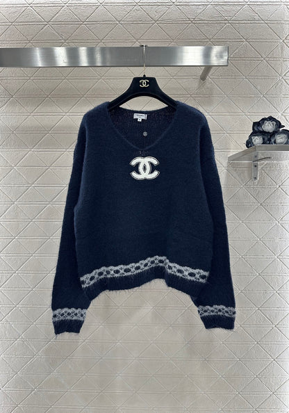 C 25 Shawl knitted wool sweater two-piece set