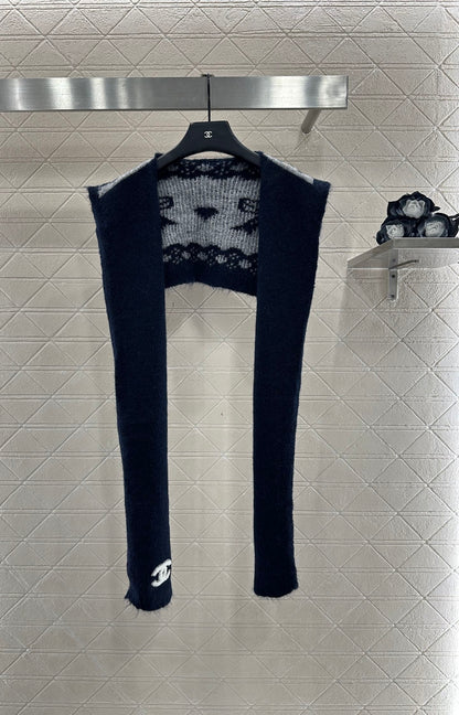 C 25 Shawl knitted wool sweater two-piece set