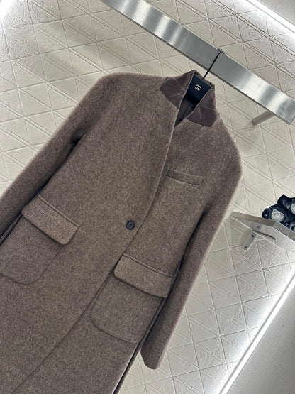 Bru 25 Belted long wool coat