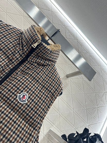 Mon 25fw Check Quilted Fake Two-Piece Down Vest