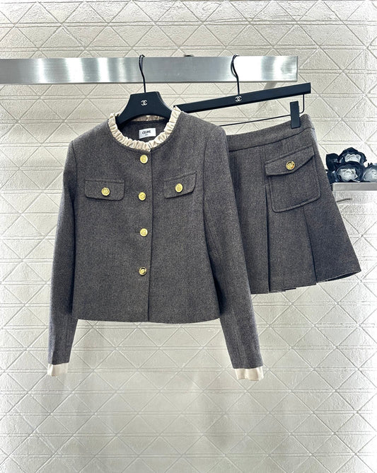 Ce 25 Jacket + pleated skirt set