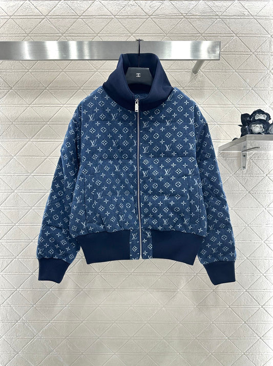 L 25 Stand collar denim down jacket