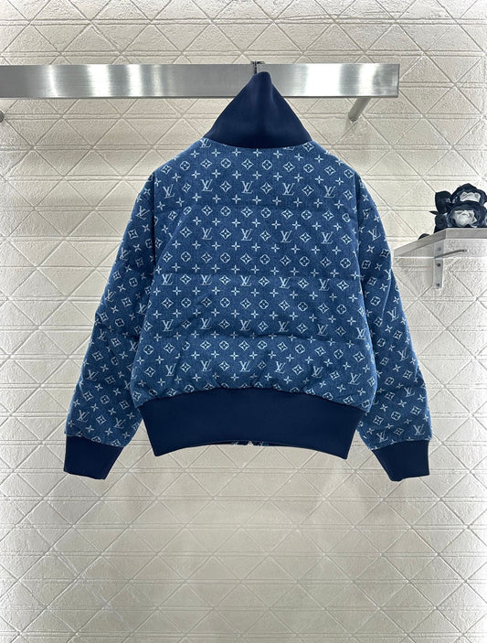 L 25 Stand collar denim down jacket