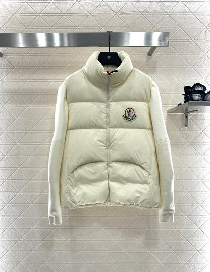 Mon 25fw paneled stand-up collar down jacket