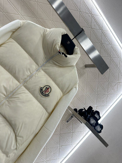 Mon 25fw paneled stand-up collar down jacket
