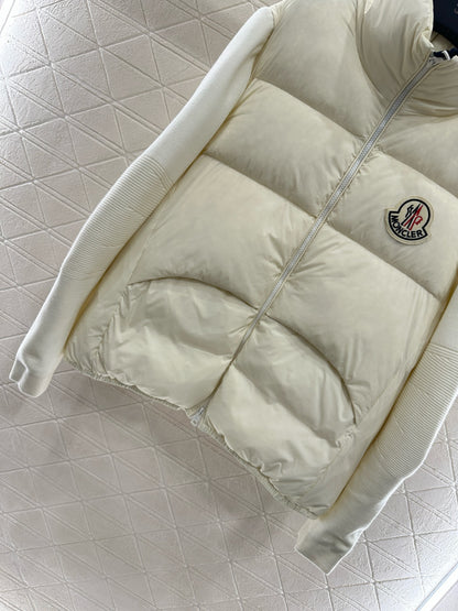 Mon 25fw paneled stand-up collar down jacket