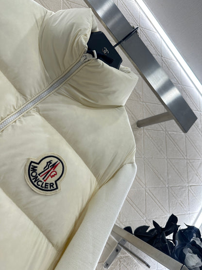 Mon 25fw paneled stand-up collar down jacket