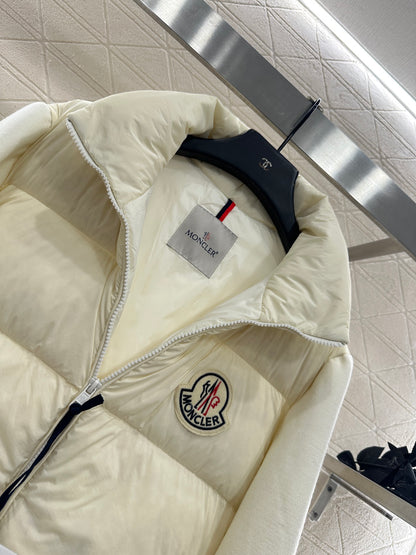 Mon 25fw paneled stand-up collar down jacket