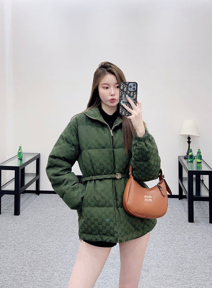 Gu 25 Jacquard belt down jacket