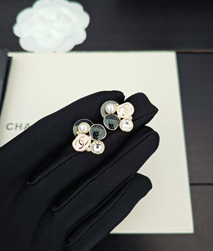 C 25 Pink + black earrings