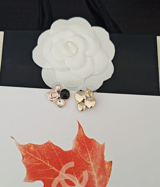 C 25 Pink + black earrings