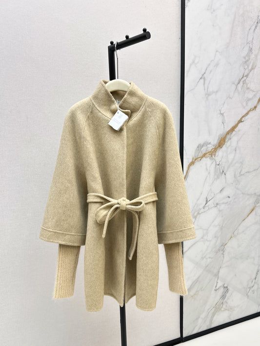 Bru 25 wool and cashmere coat(BEIGI/BLACK)