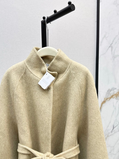 Bru 25 wool and cashmere coat(BEIGI/BLACK)