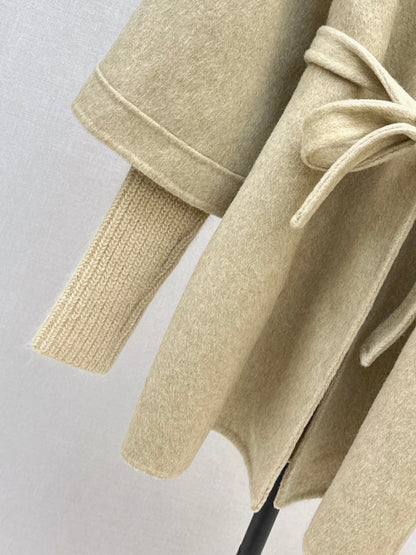 Bru 25 wool and cashmere coat(BEIGI/BLACK)
