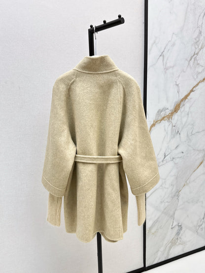 Bru 25 wool and cashmere coat(BEIGI/BLACK)