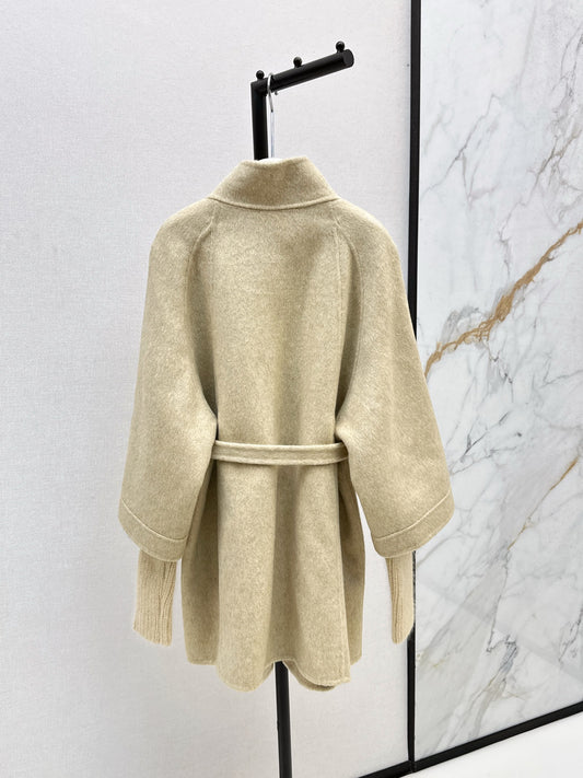 Bru 25 wool and cashmere coat(BEIGI/BLACK)