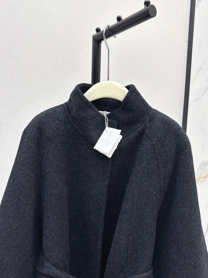 Bru 25 wool and cashmere coat(BEIGI/BLACK)