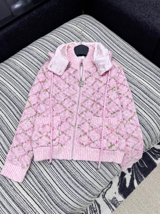 C 25 Vintage  Cashmere hooded cardigan
