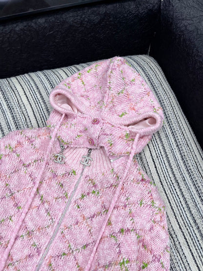 C 25 Vintage  Cashmere hooded cardigan