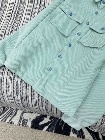 C 25 Vintage Button Corduroy Puffer Jacket（BEIGI/GREEN）