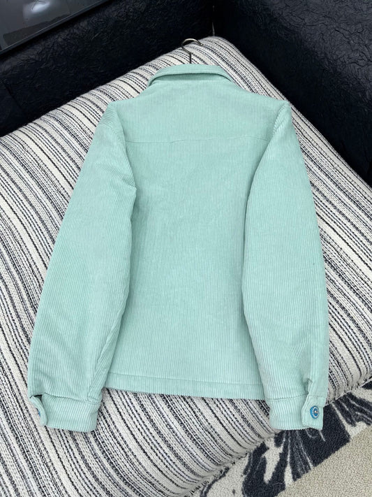 C 25 Vintage Button Corduroy Puffer Jacket（BEIGI/GREEN）