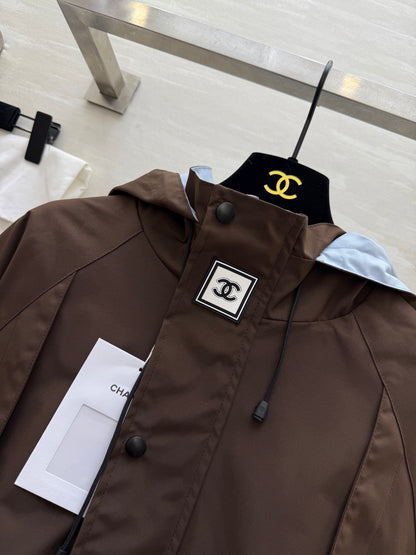 C 25 Vintage Hooded Cropped Jacket