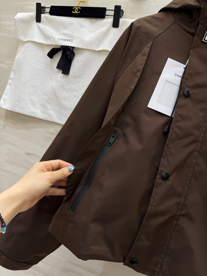 C 25 Vintage Hooded Cropped Jacket