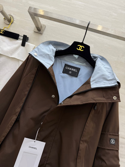 C 25 Vintage Hooded Cropped Jacket