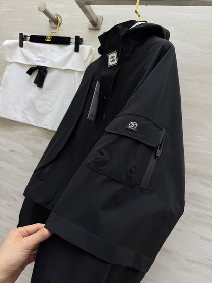C 25 Vintage Hooded Cropped Jacket