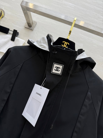 C 25 Vintage Hooded Cropped Jacket