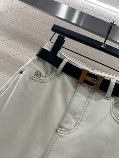 He 25 Straight-leg belted fleece jeans