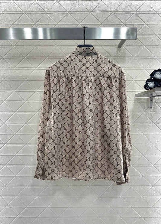 Gu 25 Lace-up printed shirt
