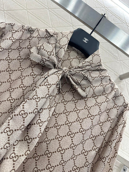 Gu 25 Lace-up printed shirt