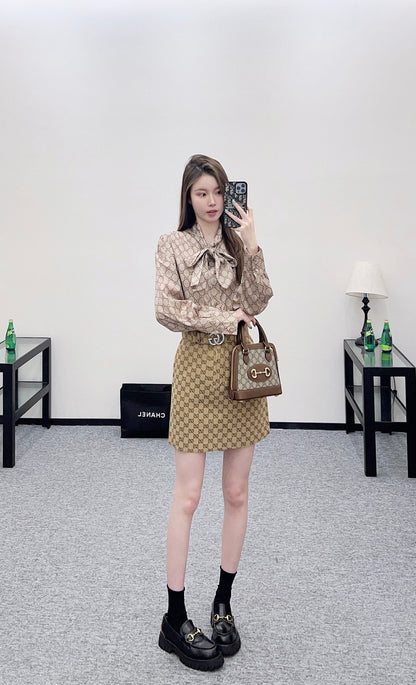 Gu 25 Lace-up printed shirt