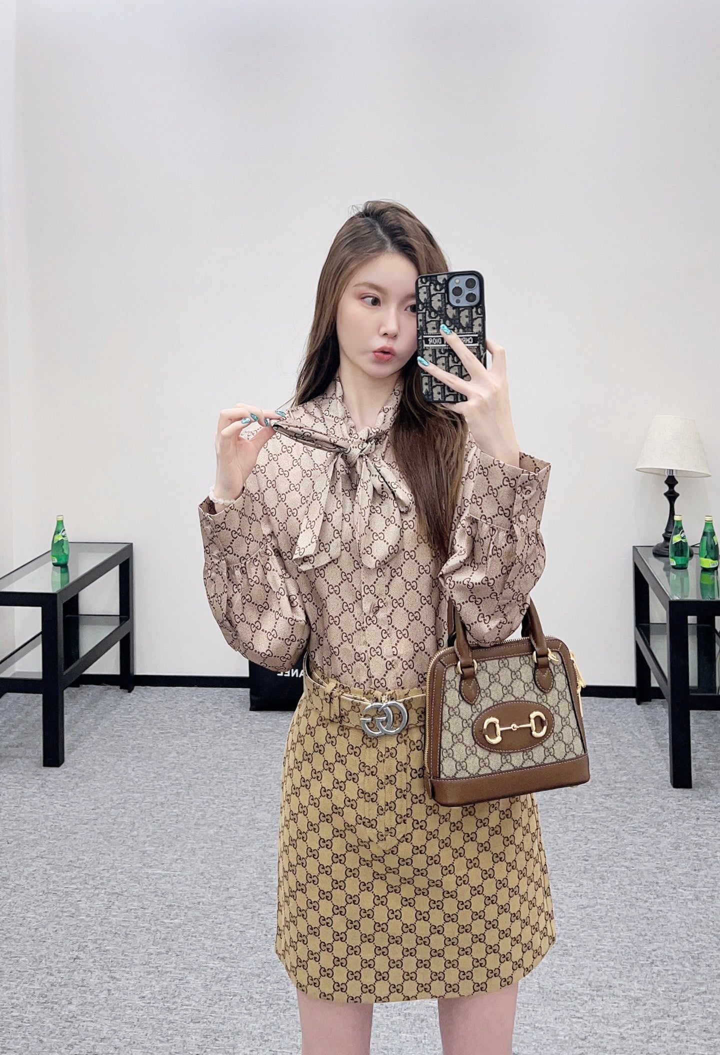 Gu 25 jacquard belt skirt