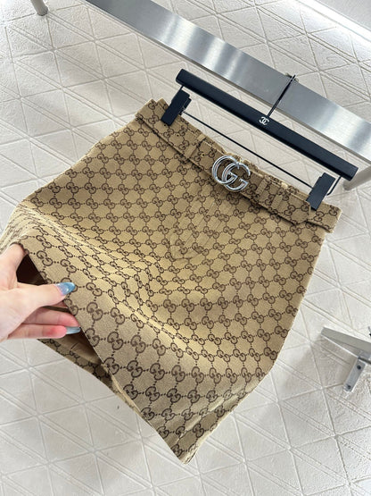 Gu 25 jacquard belt skirt