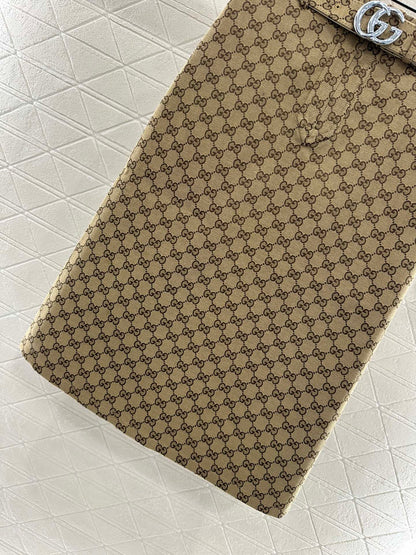 Gu 25 jacquard belt midi skirt