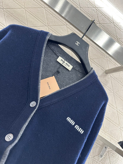 Mi 25 Fake two-piece knitted wool and cashmere cardigan
