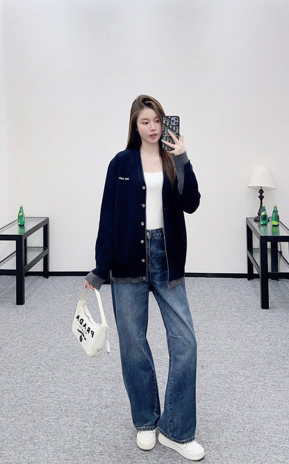 Mi 25 Fake two-piece knitted wool and cashmere cardigan