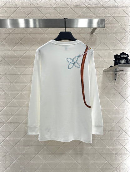 L 25 Chain round neck printed long sleeves
