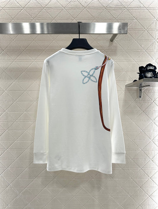 L 25 Chain round neck printed long sleeves