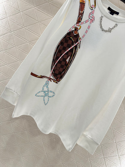 L 25 Chain round neck printed long sleeves