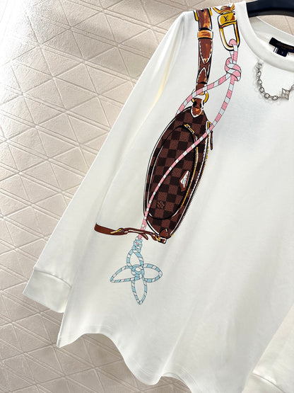 L 25 Chain round neck printed long sleeves
