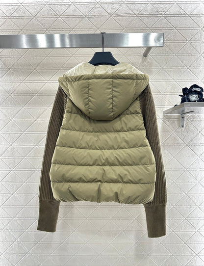 Bru 25 Knitted wool hooded down jacket