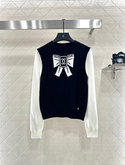 C 25 Bow logo knitted wool long sleeves