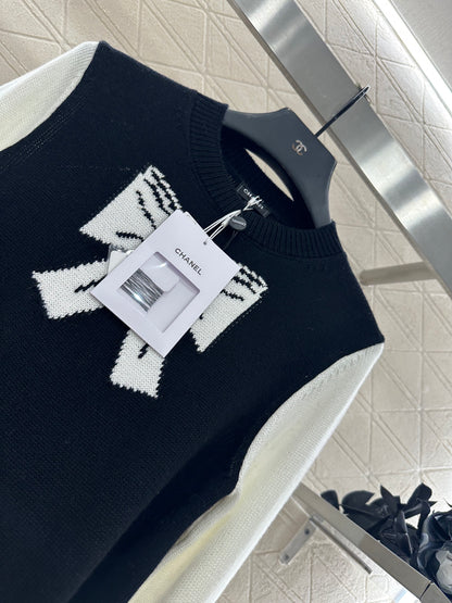C 25 Bow logo knitted wool long sleeves
