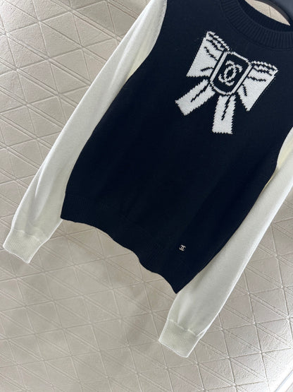 C 25 Bow logo knitted wool long sleeves