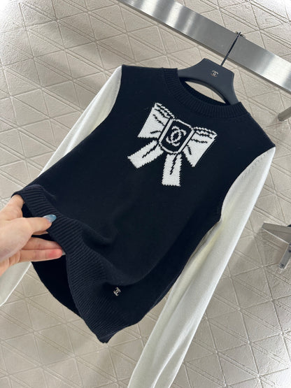 C 25 Bow logo knitted wool long sleeves